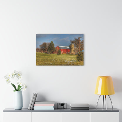 U R There Photography Columbiaville Road Red I Rustic Farmhouse Acrylic Wall Print