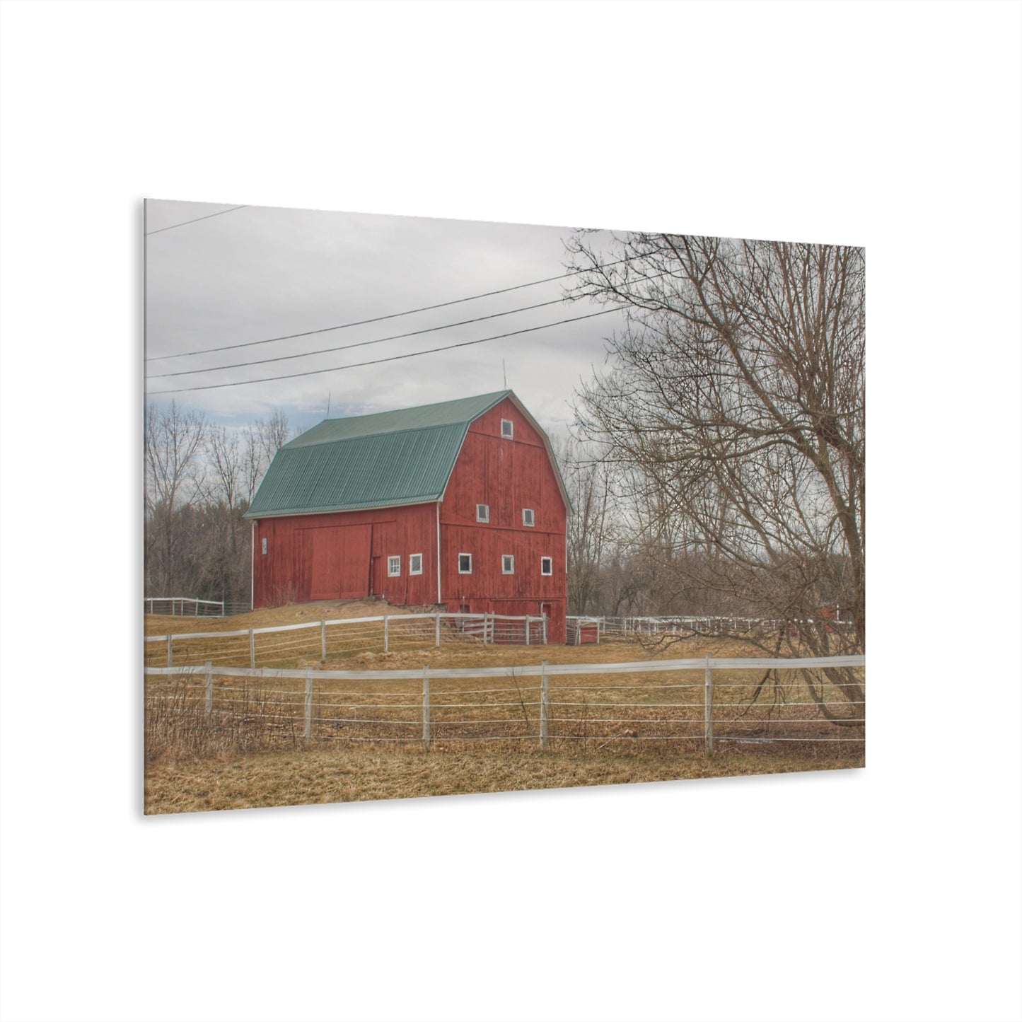 U R There Photography Diehl Road Red Rustic Farmhouse Acrylic Wall Print