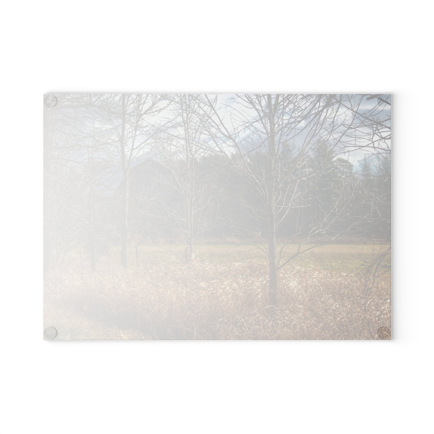 U R There Photography Speaker Road Hidden Grey Rustic Farmhouse Tempered-Glass Cutting Board