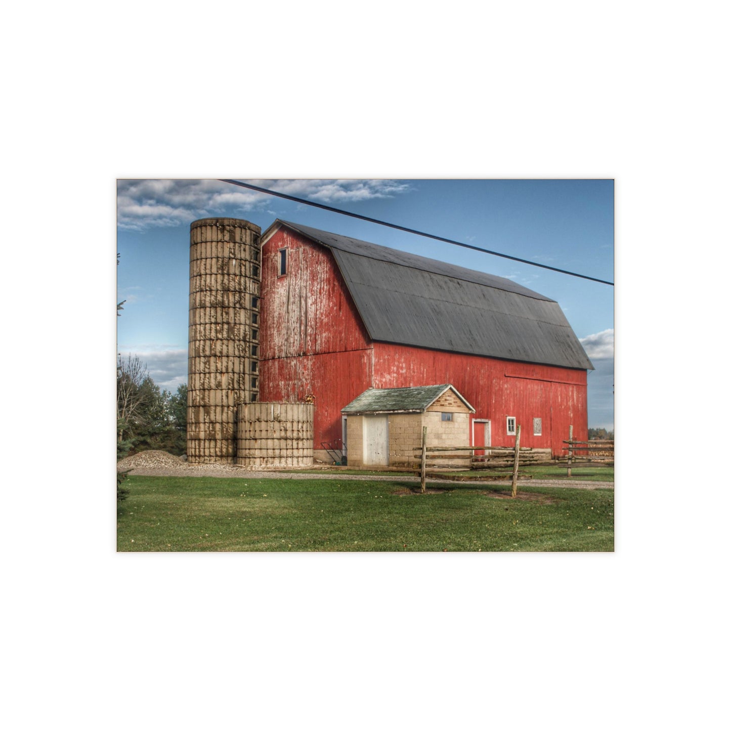 U R There Photography Brown City Lincoln Street Red Rustic Farmhouse Decorative Ceramic Tile 6" × 8" Glossy