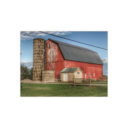 U R There Photography Brown City Lincoln Street Red Rustic Farmhouse Decorative Ceramic Tile 6" × 8" Glossy