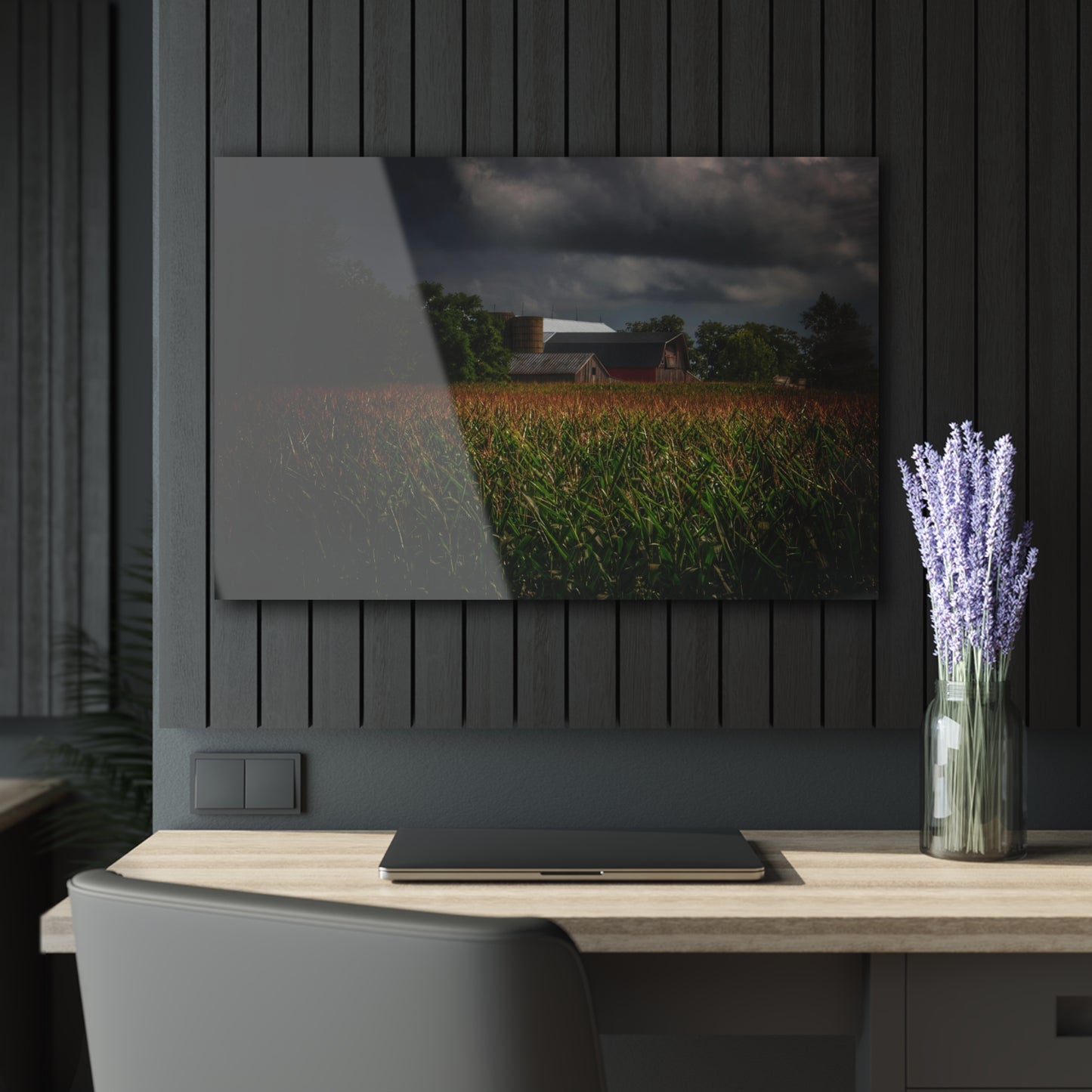 U R There Photography Bishop Road Beyond the Corn Rustic Farmhouse Acrylic Wall Print