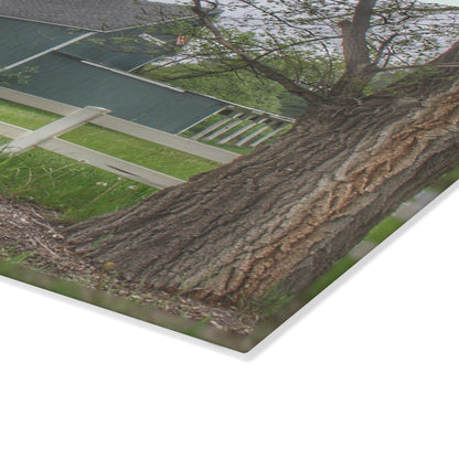 U R There Photography Lake George Road Fox Green Rustic Farmhouse Tempered-Glass Cutting Board