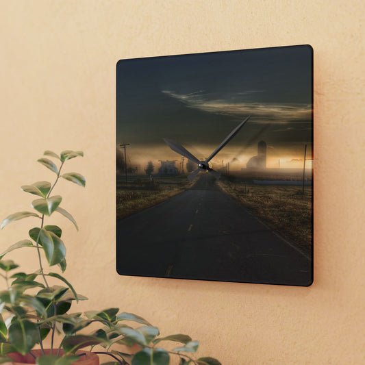 U R There Photography By Dawns Early Light Rustic Farmhouse Acrylic Analog Wall Clock