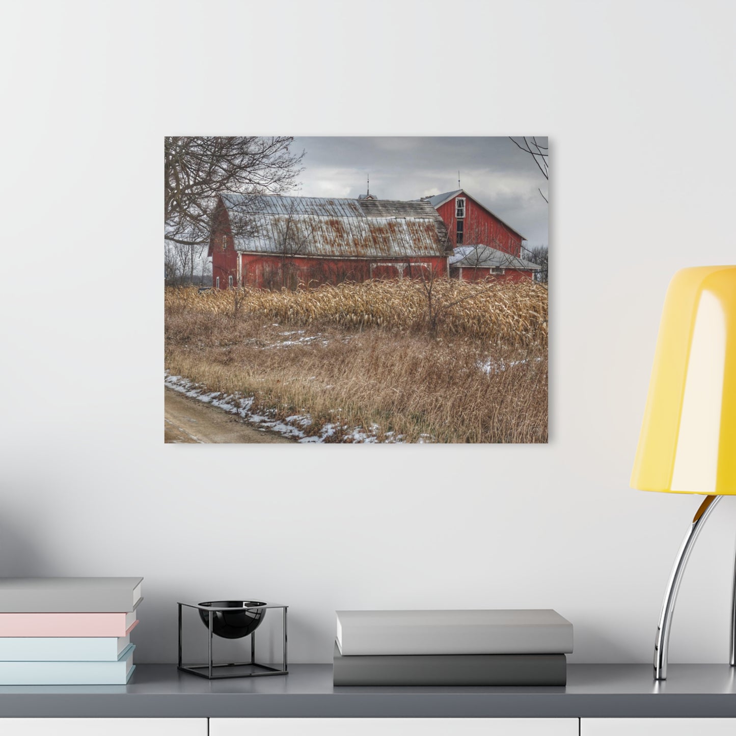 U R There Photography Edward Road Reds Rustic Farmhouse Acrylic Wall Print