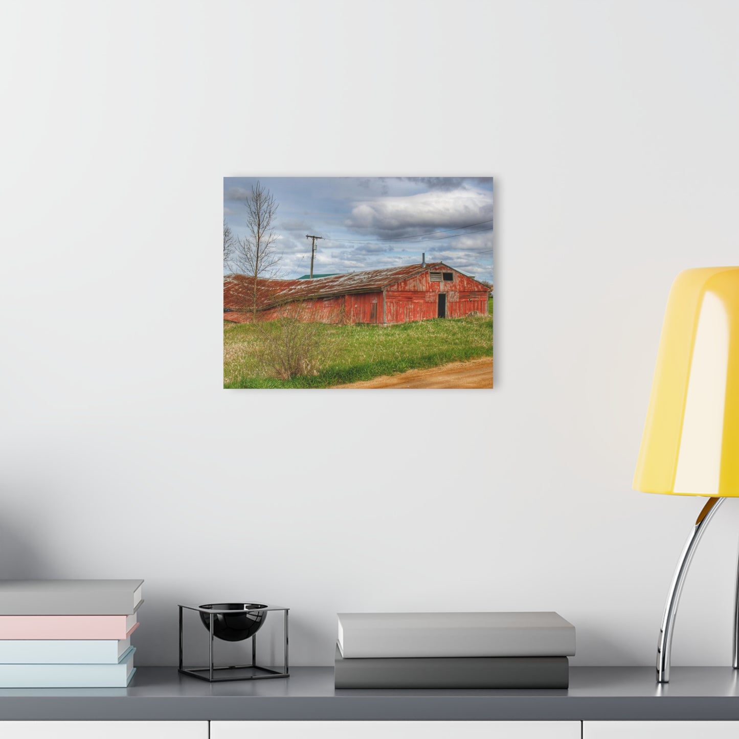 U R There Photography Centerline Road Sinking Shack Rustic Farmhouse Acrylic Wall Print