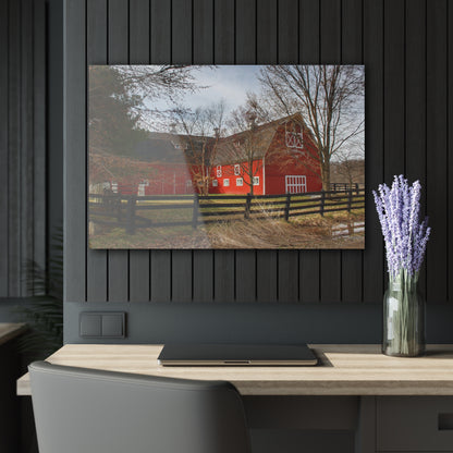 U R There Photography Thornville Road Red Rustic Farmhouse Acrylic Wall Print