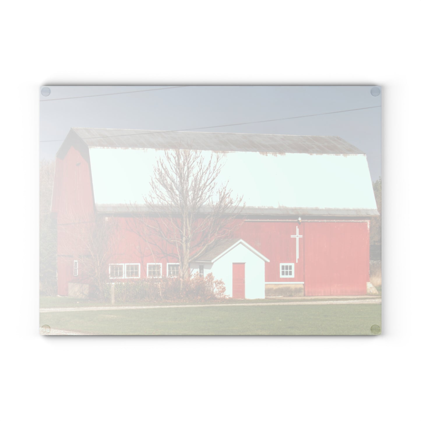 Barn Boutique Rustic Tempered-Glass Cutting Board| Bray Road Red I