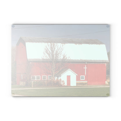 Barn Boutique Rustic Tempered-Glass Cutting Board| Bray Road Red I