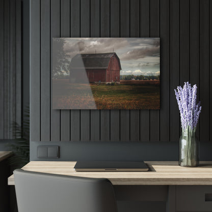 U R There Photography Fairgrove-Deckerville Red Rustic Farmhouse Acrylic Wall Print
