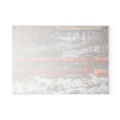 U R There Photography Piersonville Road Dam Rustic Farmhouse Tempered-Glass Cutting Board