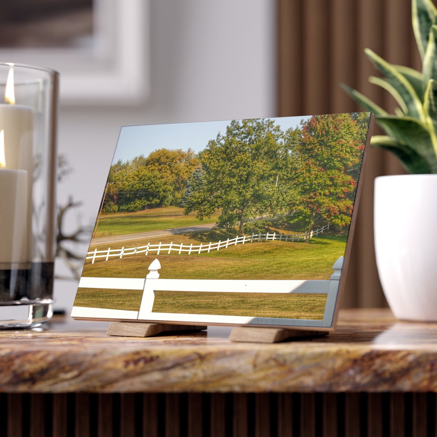 U R There Photography Beyond the White Fences Rustic Farmhouse Decorative Ceramic Tile