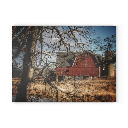 U R There Photography Greenwood Road Hidden Rustic Farmhouse Tempered-Glass Cutting Board