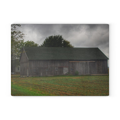 U R There Photography Weaver Road Grey Rustic Farmhouse Tempered-Glass Cutting Board