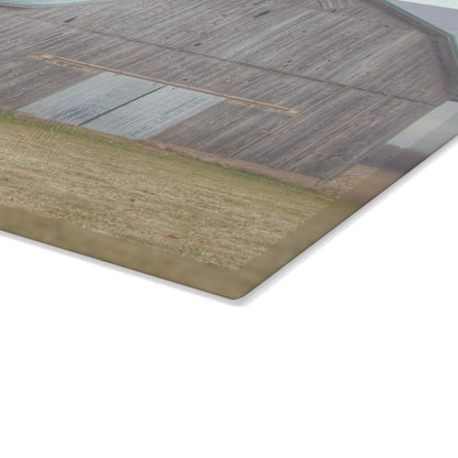 U R There Photography Forest Road Grey Rustic Farmhouse Tempered-Glass Cutting Board