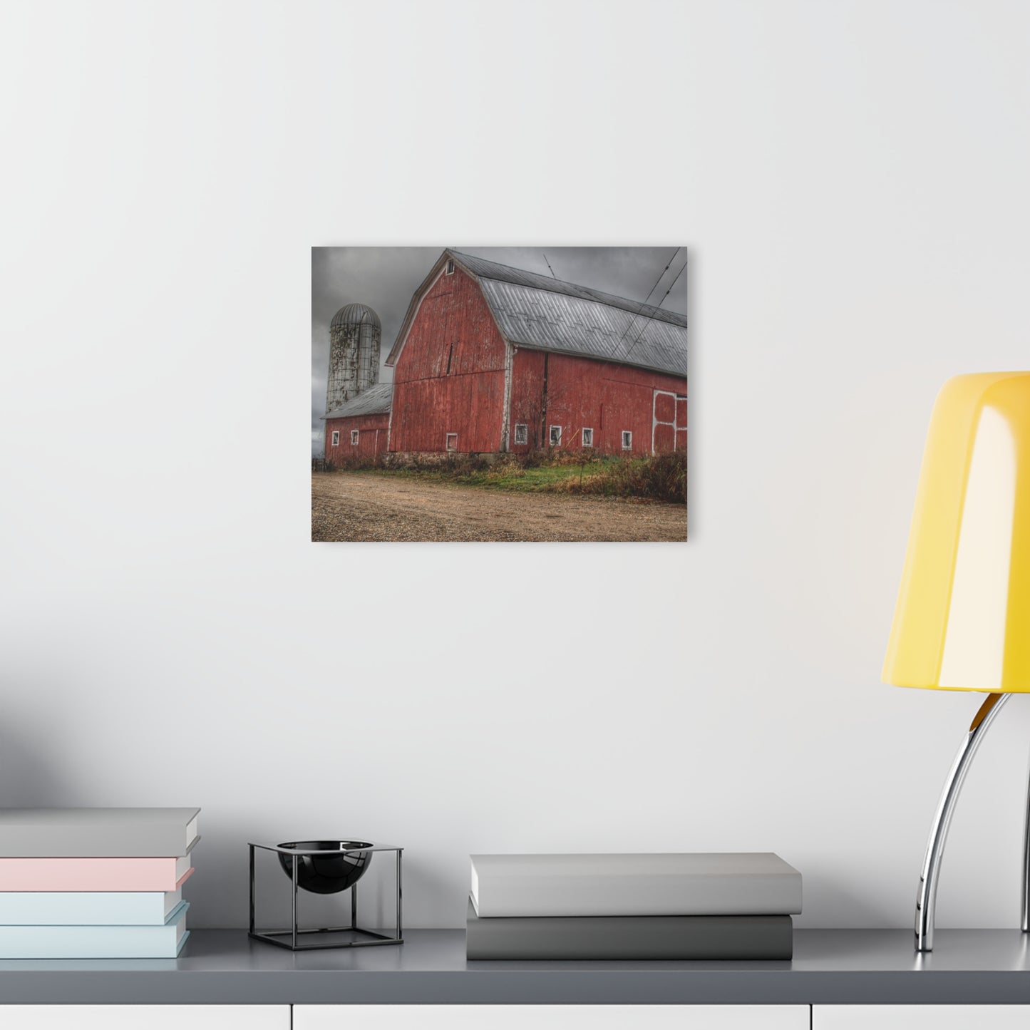 U R There Photography Stanley Road Reds Rustic Farmhouse Acrylic Wall Print