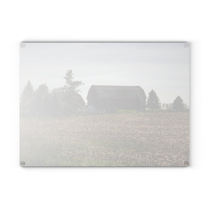 U R There Photography Bishop Road Reds IV Rustic Farmhouse Tempered-Glass Cutting Board