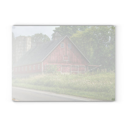 U R There Photography Metamora Red I Rustic Farmhouse Tempered-Glass Cutting Board
