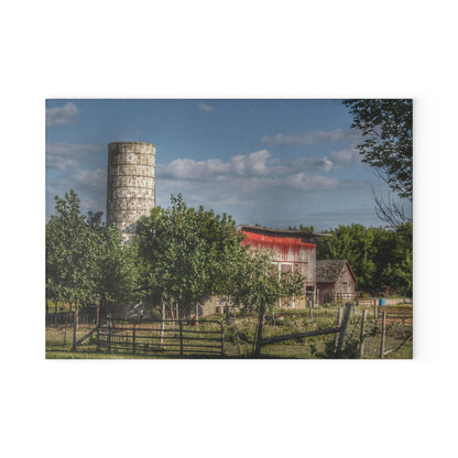 U R There Photography Henderson Road Farm Rustic Farmhouse Tempered-Glass Cutting Board