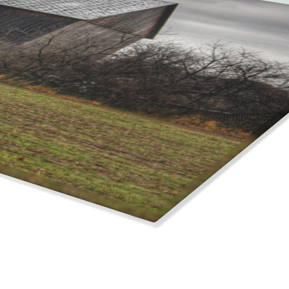 U R There Photography Brown City Road Grey Rustic Farmhouse Tempered-Glass Cutting Board