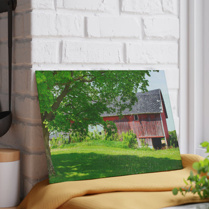 U R There Photography Colwood Road Red Rustic Farmhouse Tempered-Glass Cutting Board