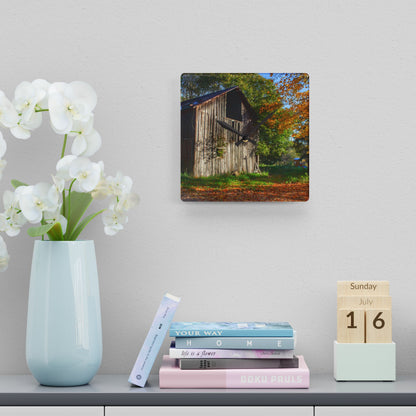 U R There Photography Shoemaker Road Hidden Grey Rustic Farmhouse Acrylic Analog Wall Clock