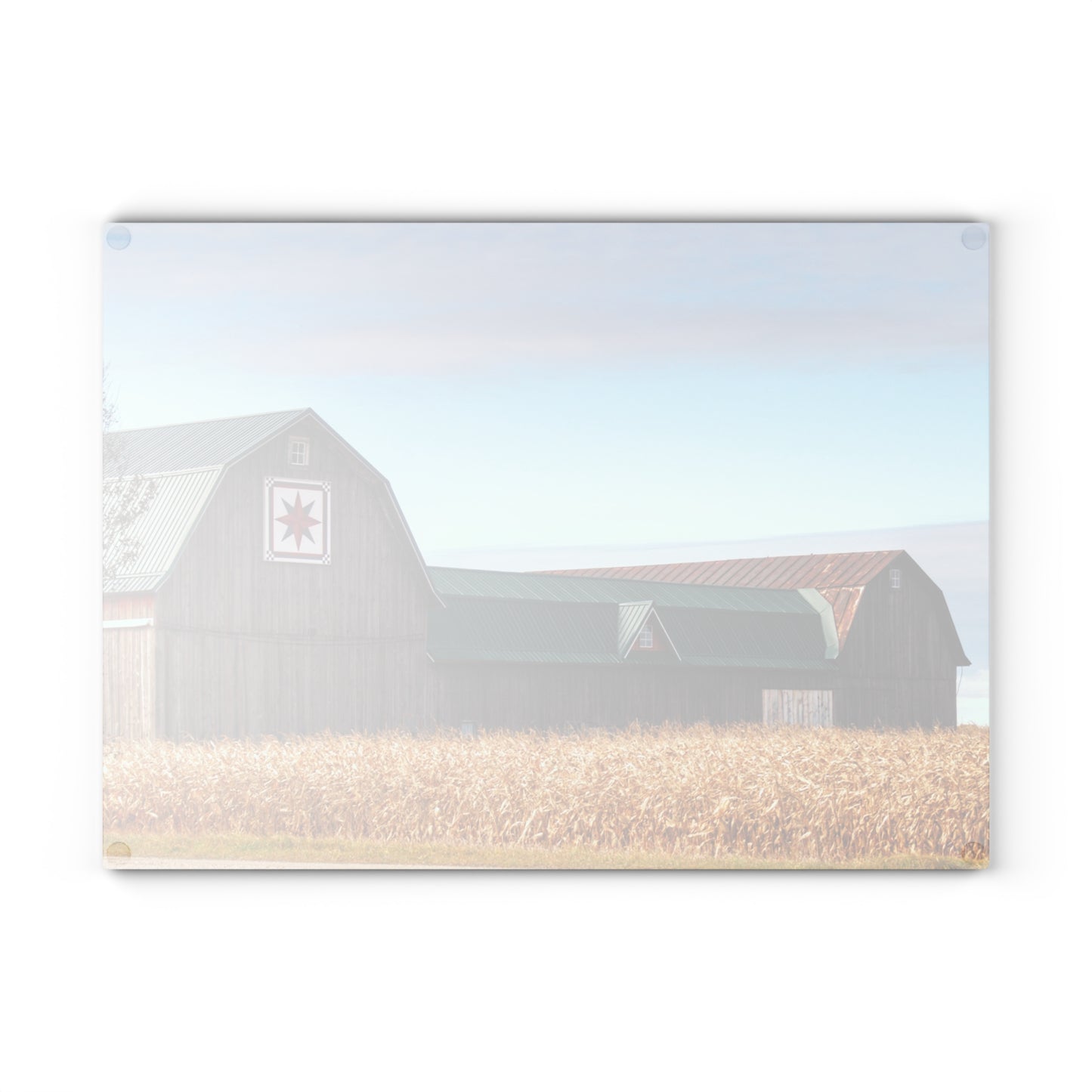 U R There Photography Frankenmuth Greys Rustic Farmhouse Tempered-Glass Cutting Board