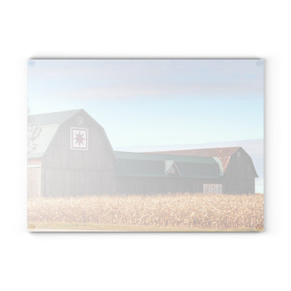 U R There Photography Frankenmuth Greys Rustic Farmhouse Tempered-Glass Cutting Board