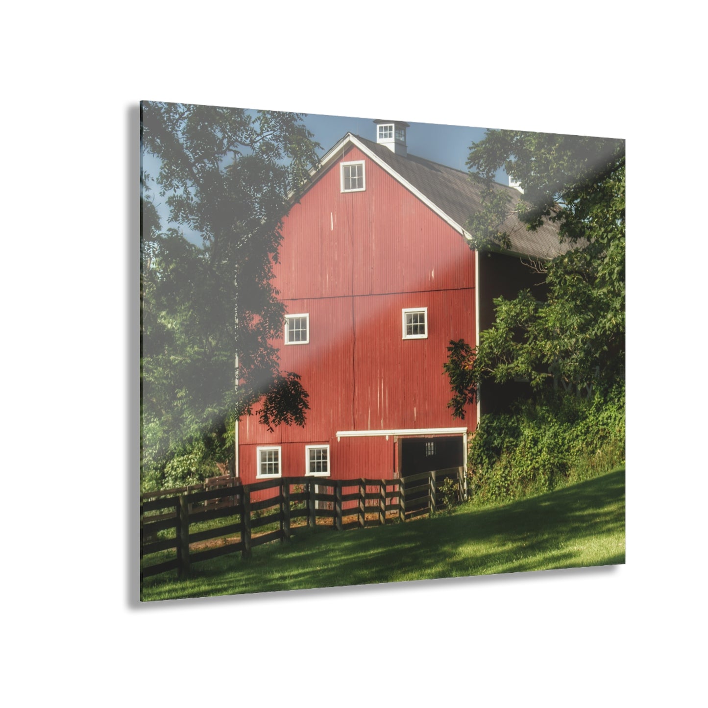 U R There Photography Oxford Red Rustic Farmhouse Acrylic Wall Print