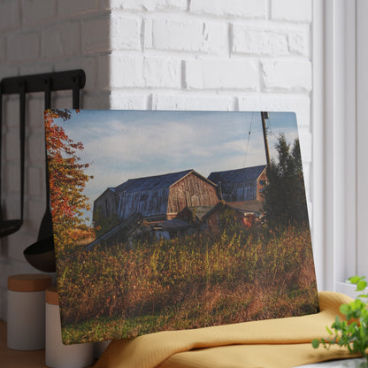 U R There Photography Montgomery Road Reds Rustic Farmhouse Tempered-Glass Cutting Board