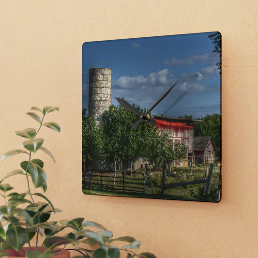 U R There Photography Henderson Road Farm Rustic Farmhouse Acrylic Analog Wall Clock