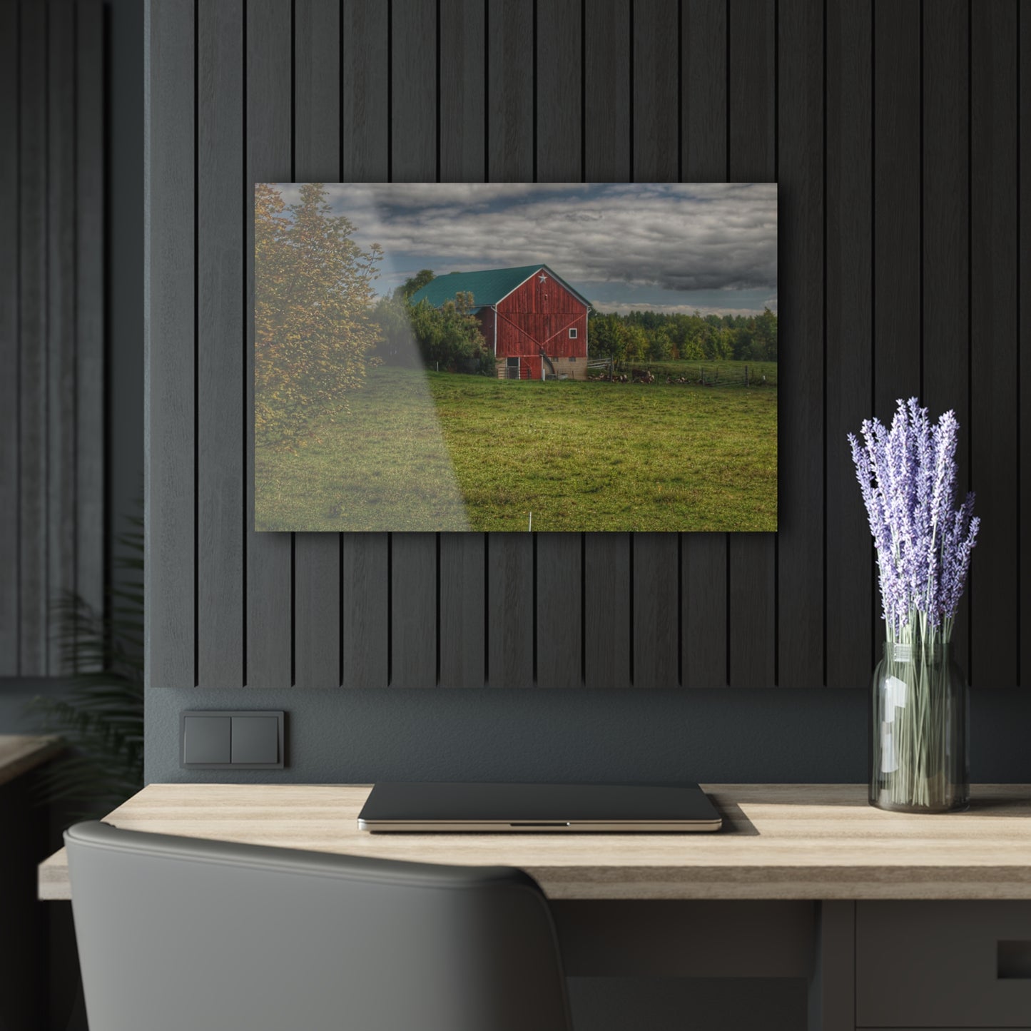 U R There Photography Kingston Plain Road Cow Barn Rustic Farmhouse Acrylic Wall Print