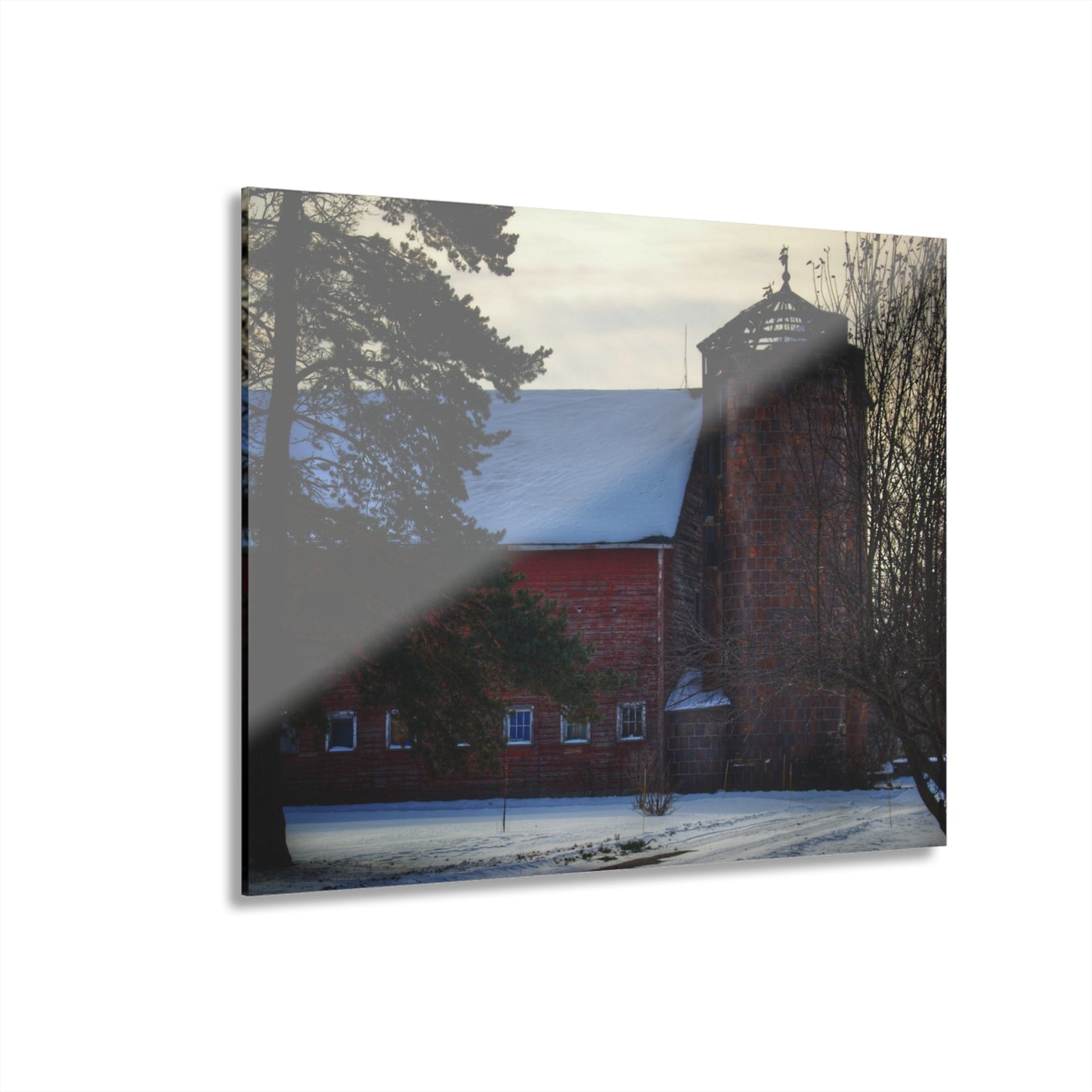 U R There Photography Ebeling Road Red Rustic Farmhouse Acrylic Wall Print