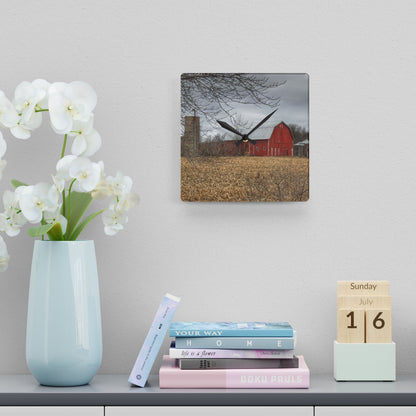 U R There Photography Barnes of Arbela I Rustic Farmhouse Acrylic Analog Wall Clock