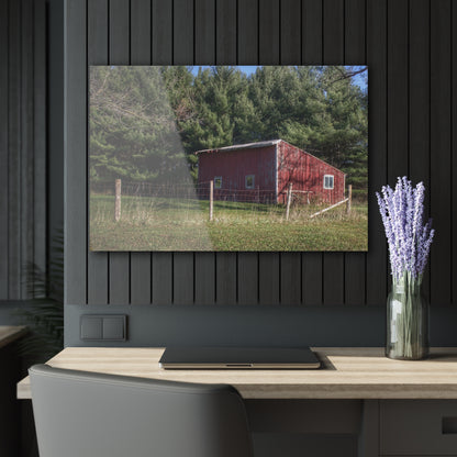 U R There Photography Little Red Shack Rustic Farmhouse Acrylic Wall Print