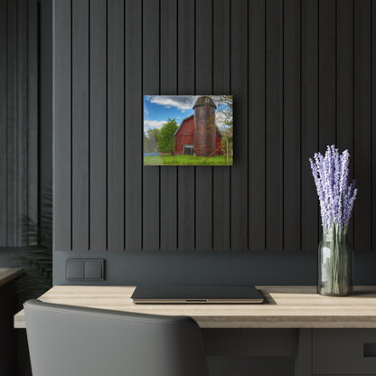 U R There Photography Mead Road Red Rustic Farmhouse Acrylic Wall Print