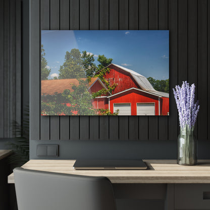 U R There Photography McKeen Lake Road Reds I Rustic Farmhouse Acrylic Wall Print