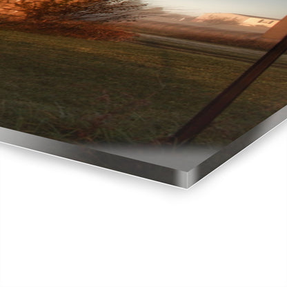 U R There Photography Klam Road Red Meets Foggy Sunrise I Rustic Farmhouse Acrylic Wall Print