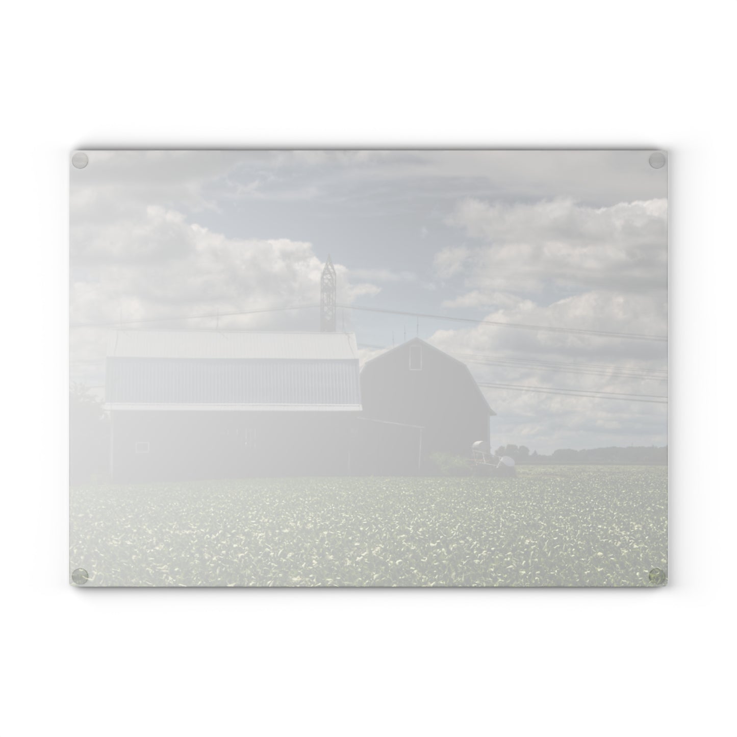 U R There Photography South Reese Road Reds Rustic Farmhouse Tempered-Glass Cutting Board