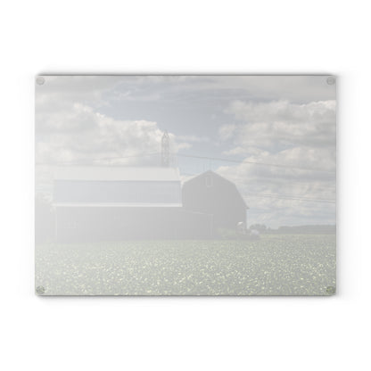 U R There Photography South Reese Road Reds Rustic Farmhouse Tempered-Glass Cutting Board