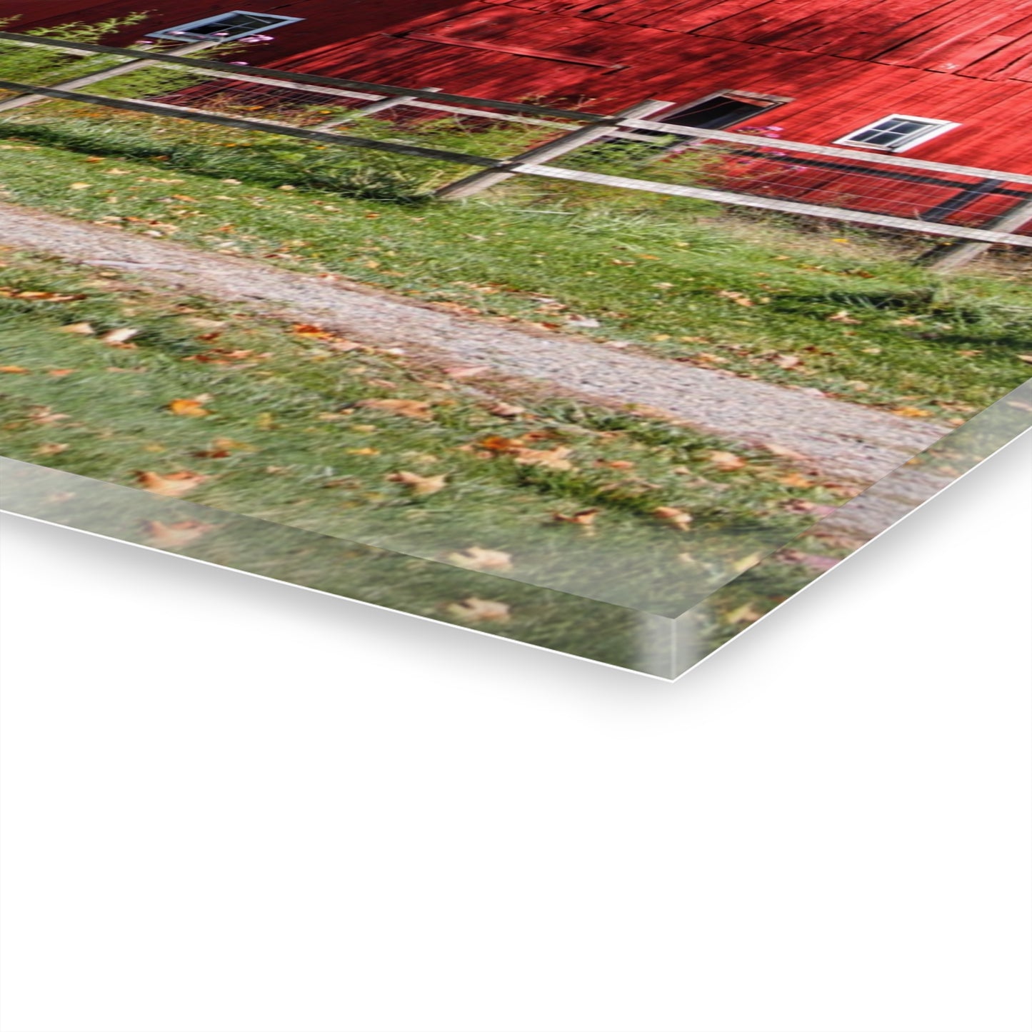 U R There Photography Hough Road Red II Rustic Farmhouse Acrylic Wall Print