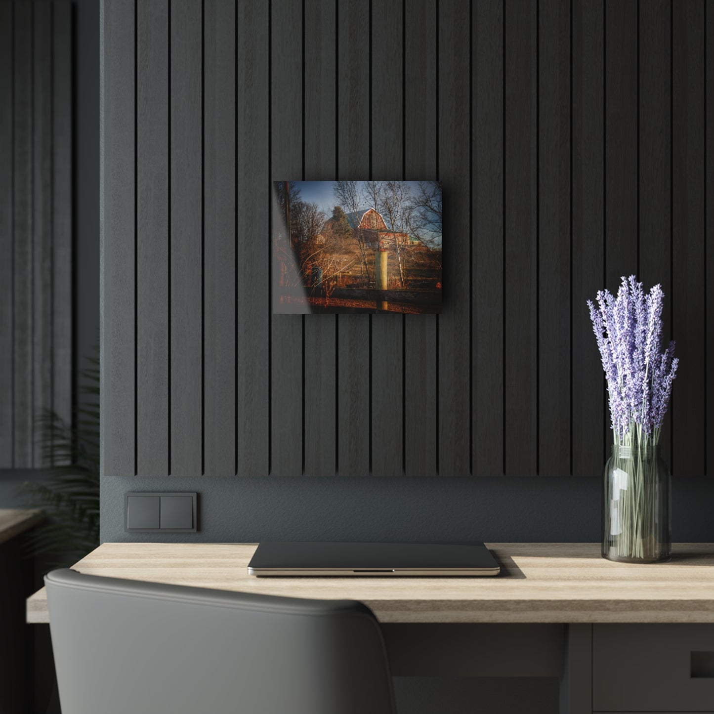 U R There Photography Marathon Road Hillside Red II Rustic Farmhouse Acrylic Wall Print