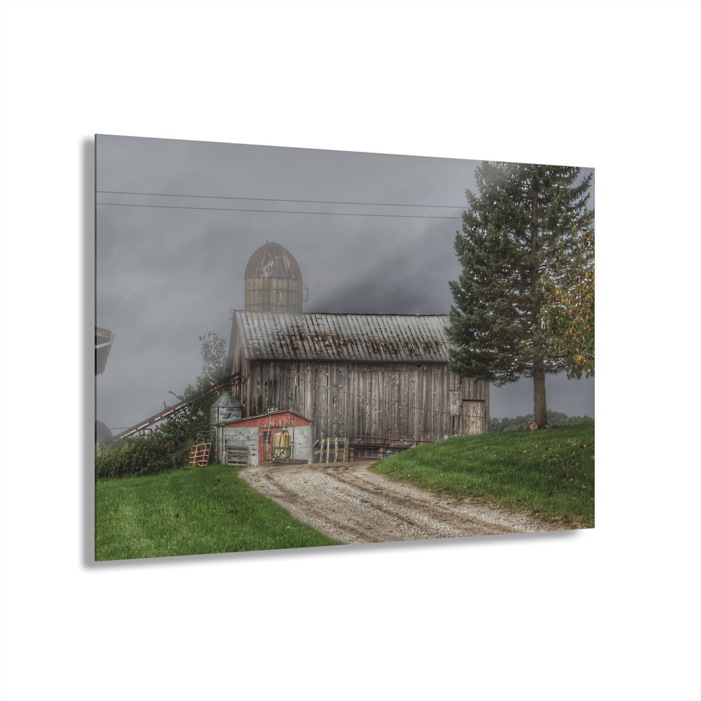 U R There Photography North Lake Road Grey Rustic Farmhouse Acrylic Wall Print