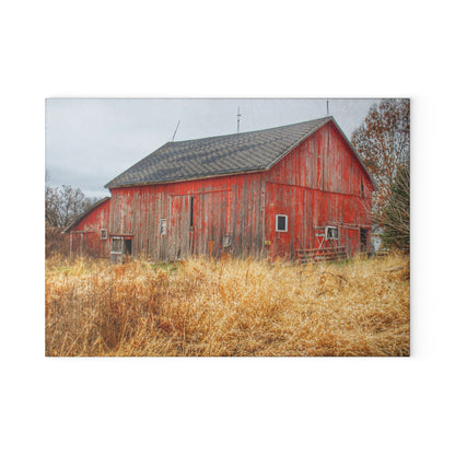 U R There Photography Harrington Road Red Rustic Farmhouse Tempered-Glass Cutting Board