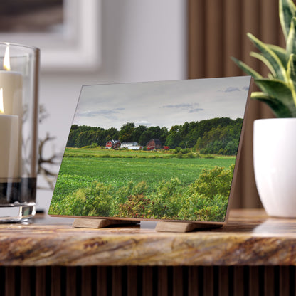 U R There Photography Across the Field in Silverwood Rustic Farmhouse Decorative Ceramic Tile