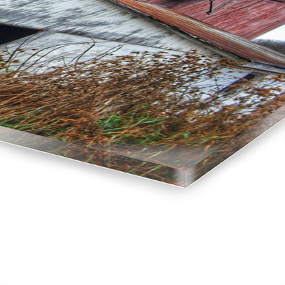 U R There Photography German Road Forgotten Red II Rustic Farmhouse Acrylic Wall Print