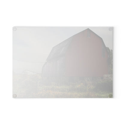 U R There Photography Roadside Stone Red Rustic Farmhouse Tempered-Glass Cutting Board
