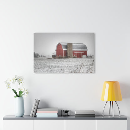 U R There Photography Winter Red Rustic Farmhouse Acrylic Wall Print