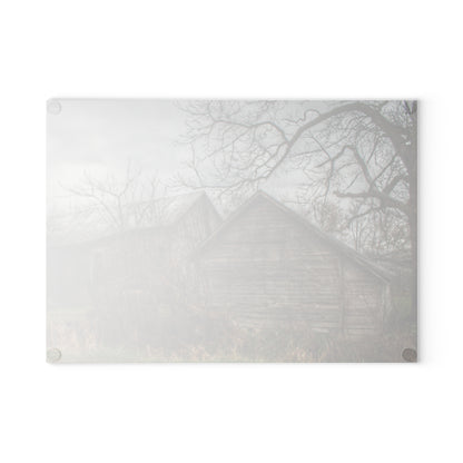 U R There Photography Bowers Road Greys II Rustic Farmhouse Tempered-Glass Cutting Board