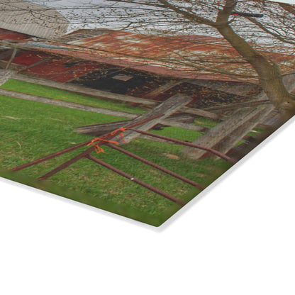 U R There Photography Dodge Road Forgotten Greys Rustic Farmhouse Tempered-Glass Cutting Board